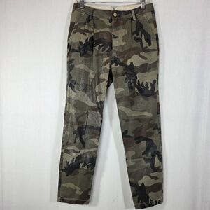 History Repeats Italy Camo Snakeskin Embossed Pleated Trousers Size IT 40 (US 4)